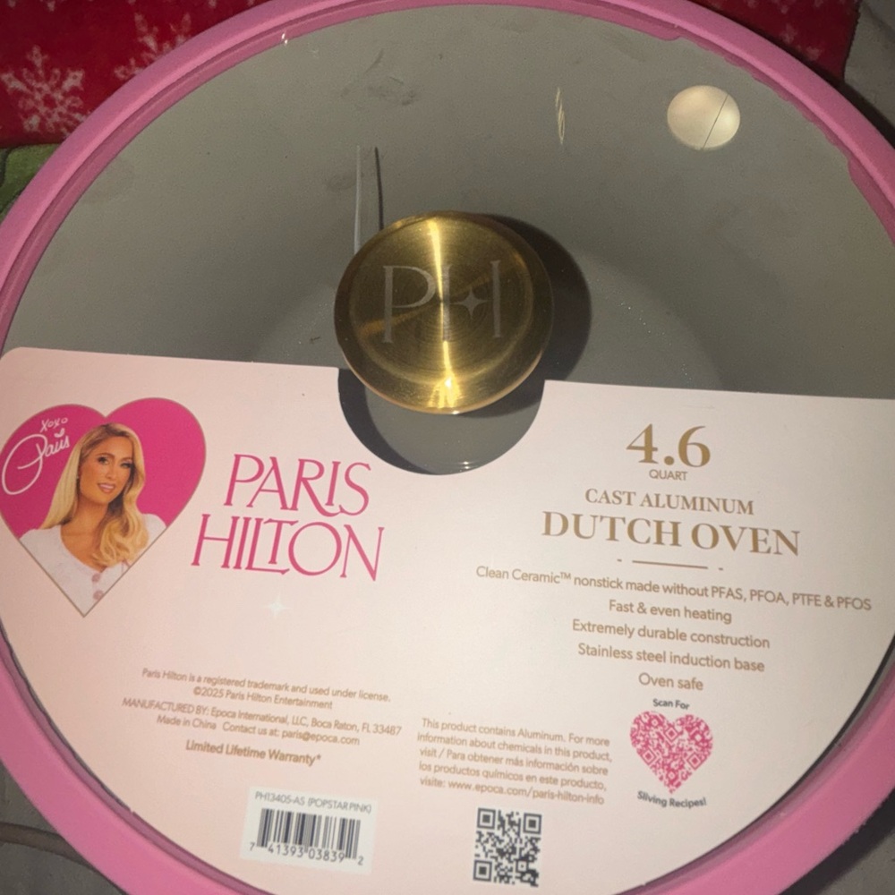 Paris Hilton Pink Cast Aluminum Dutch Oven